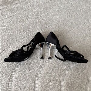 Dance shoes- Black and Silver Heels